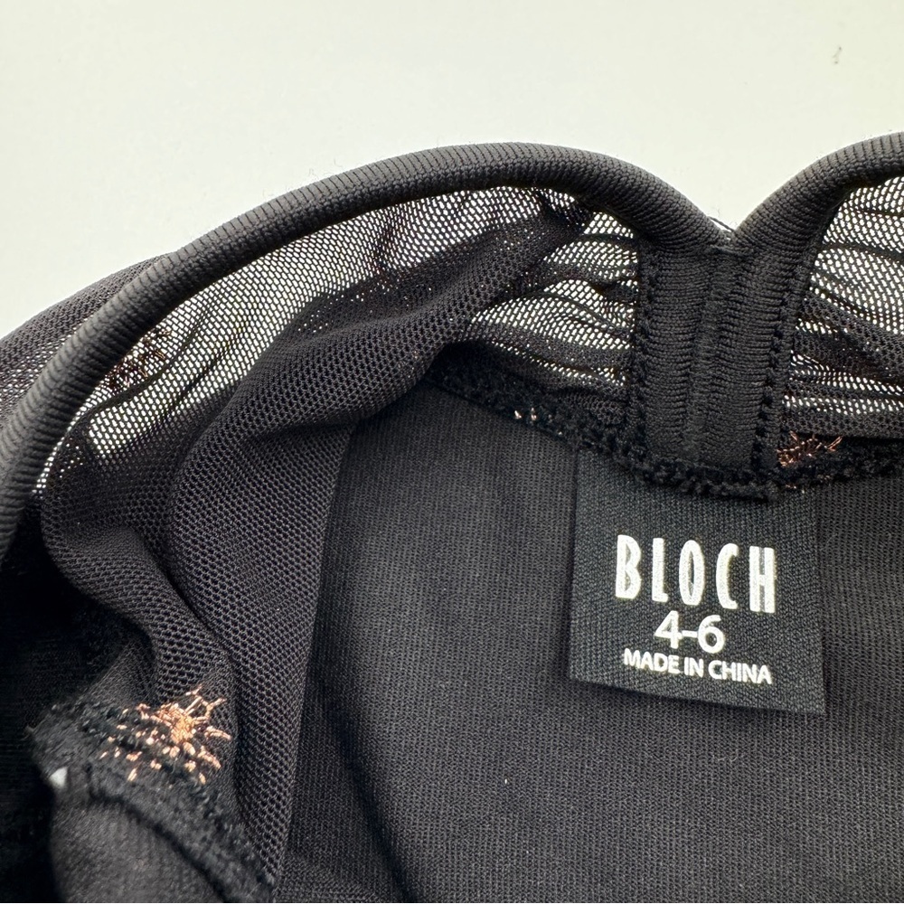 Bloch Kids Black Dance Leotard | Open Back Mesh Detail | Short Sleeve | Size 4–6 - Picture 6 of 6